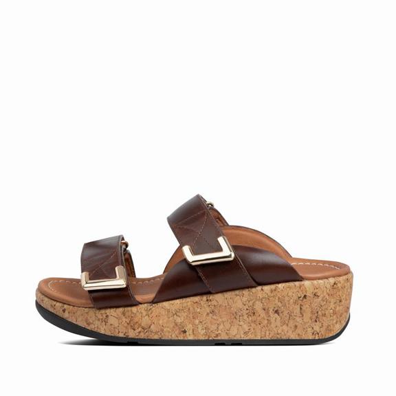 Mules Femme Fitflop Remi Cuir Chocolat / Marron (DSN785432)